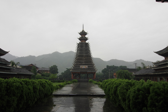 Sanboa Drum Tower in Sanboa Dong village in Chejiang Township bij Rongjiang - Guizhou China<br><br> 0820_1704.jpg