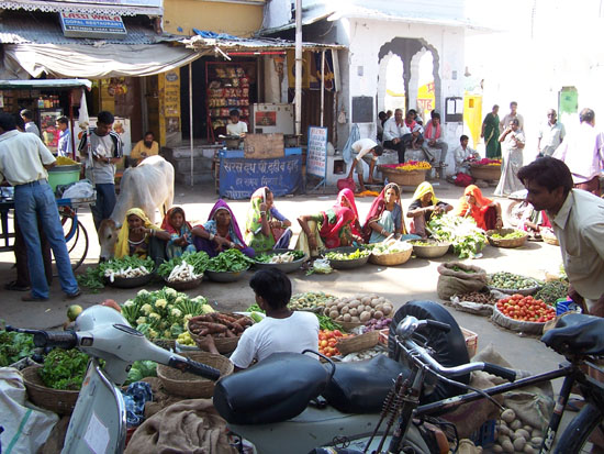 Pushkar Kleurige kleding van de groentenverkoopsters Mooi-uitgedoste-groenteverkoopsters-markt-Pushkar_3539.jpg