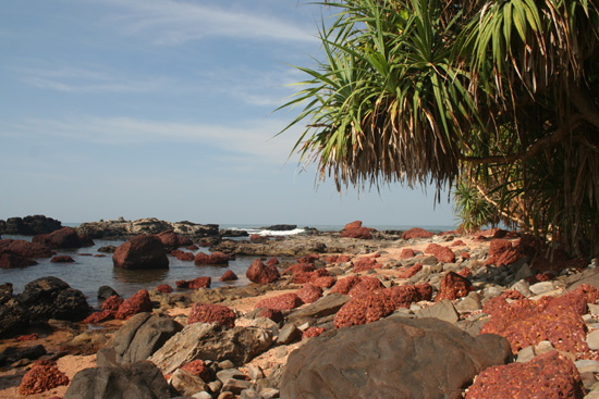 Goa Over rotsen en moeilijke paadjes gelopen naar Vagator Beach IMG_9380.jpg