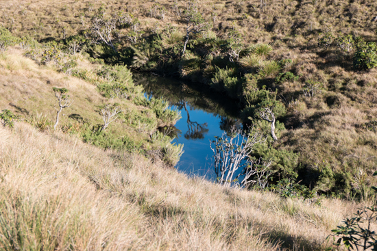 Horton Plains Klein binnenmeer tussen de heuvels-1900