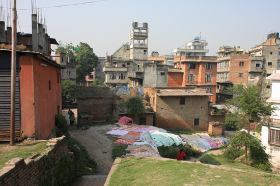 Kathmandu - Centrum Het drogen van de was-0020