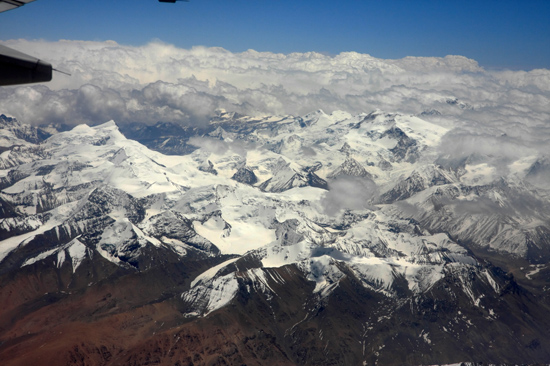 Prachtig uitzicht op de Himalaya tijdens de vlucht  van Kathmandu-Nepal naar Lhasa-Tibet-0730