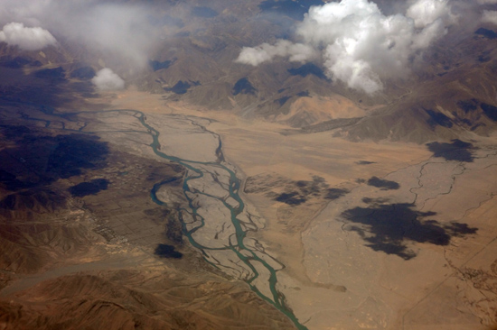 Prachtig uitzicht op de Himalaya tijdens de vlucht  van Kathmandu-Nepal naar Lhasa-Tibet-0740